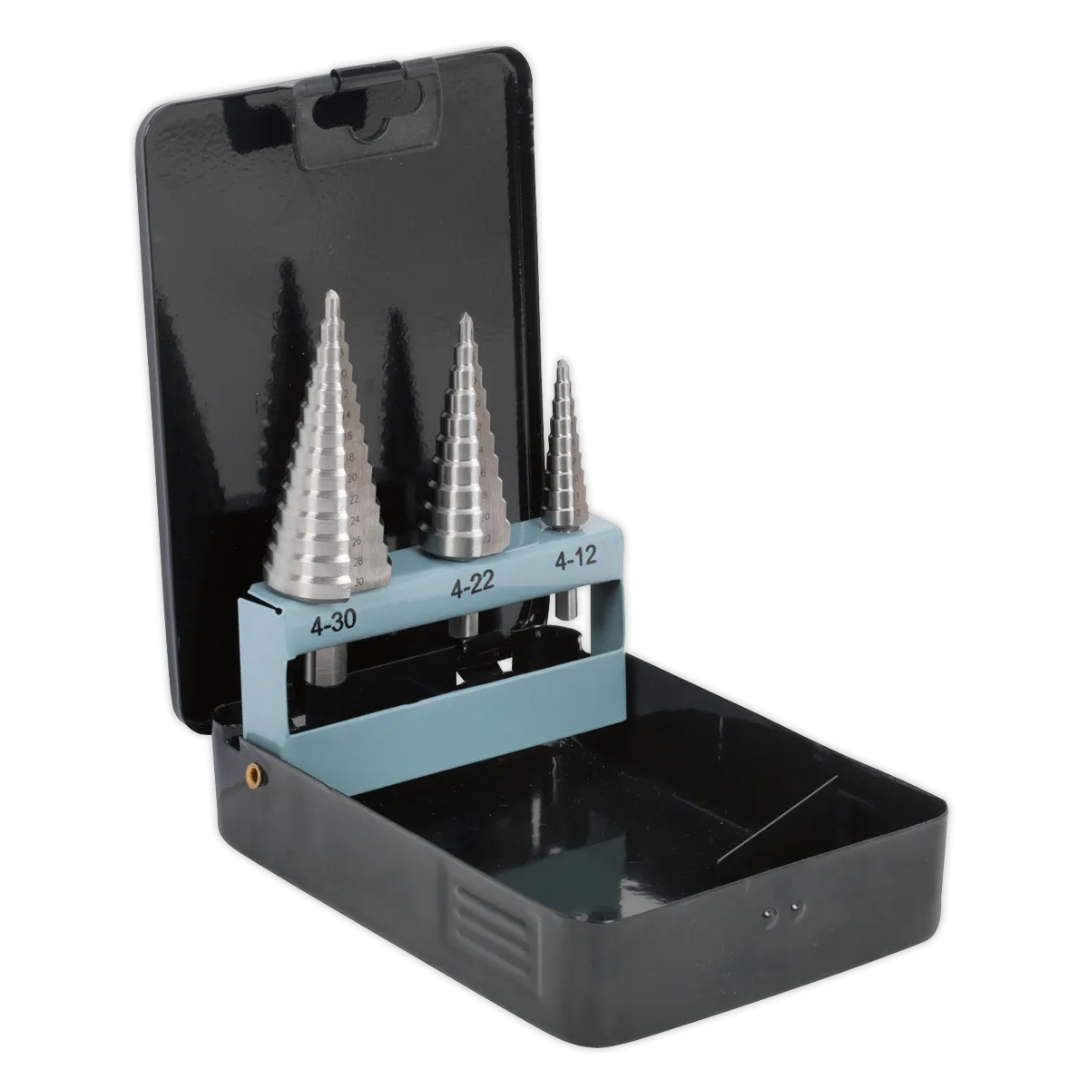 HSS 4341 Step Drill Bit Set 3pc Double Flute