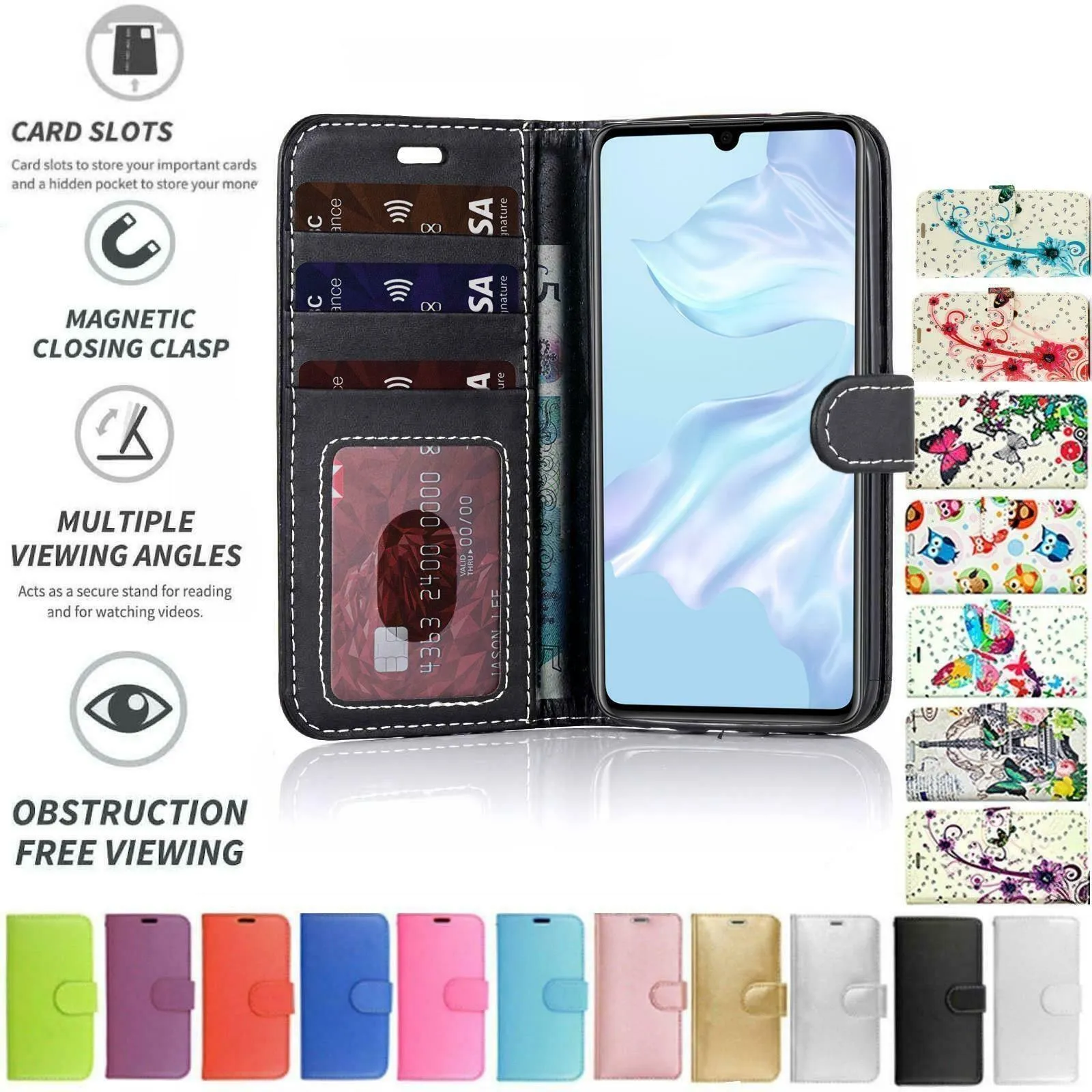 Huawei P Smaer 2021 Flip Folio Book Wallet Case