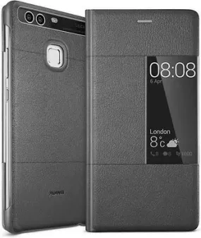 Huawei P9 Rimless View Flip Case Genuine - Dark Grey