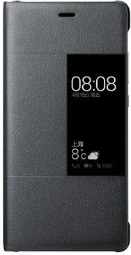 Huawei P9 Rimless View Flip Case Genuine - Dark Grey