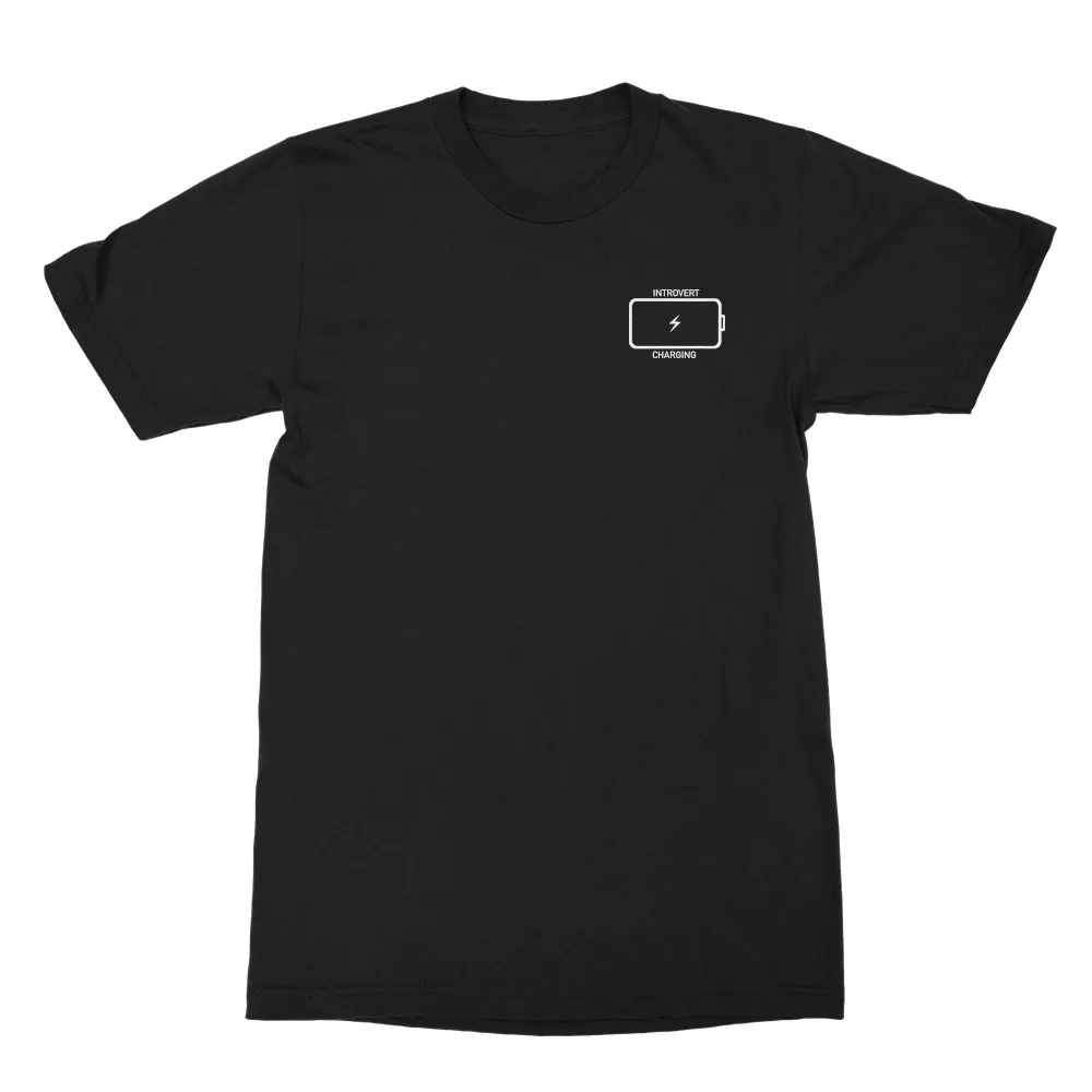 Introvert Charging Black Shirt