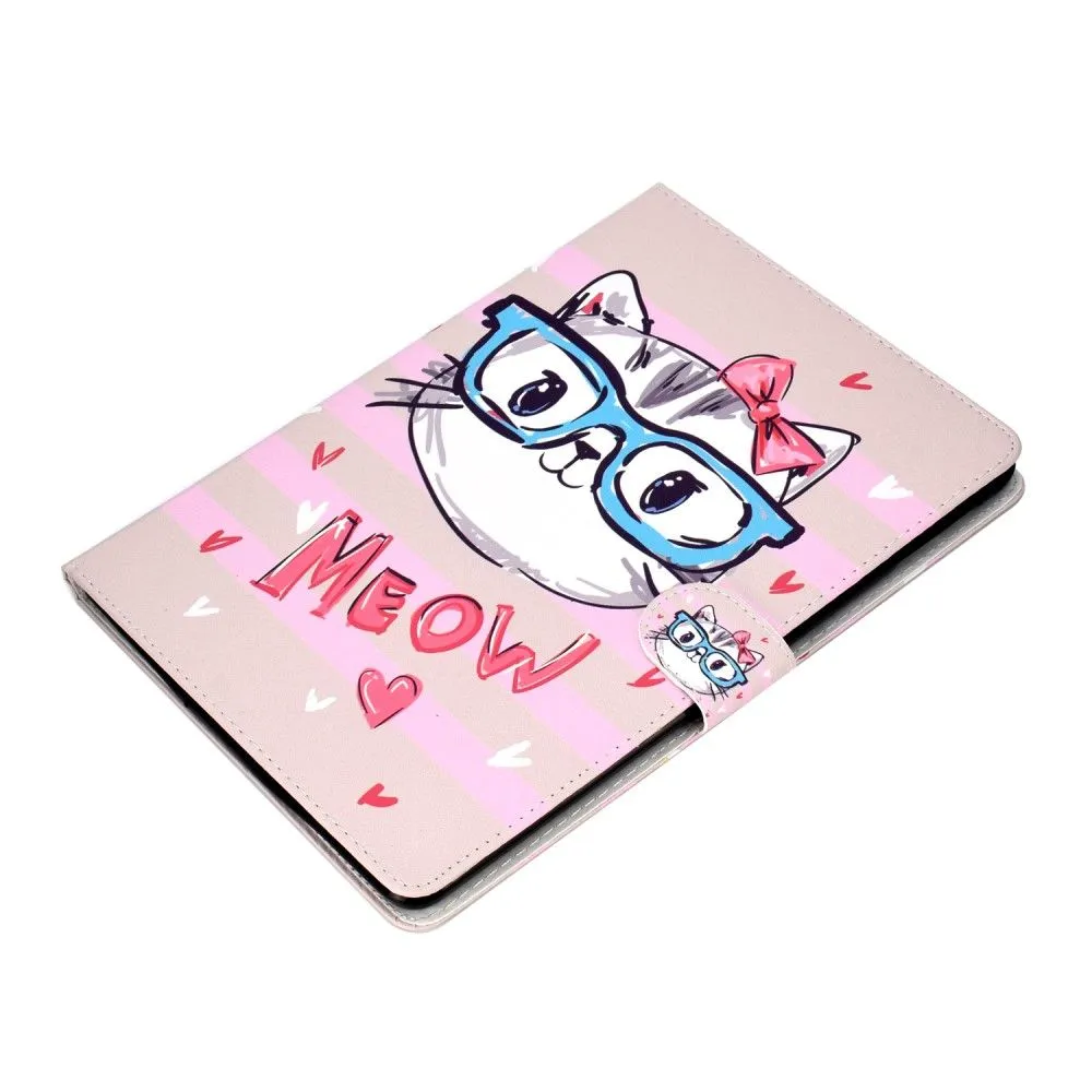 iPad 10.2 (2021) / Air (2019) cool pattern leather flip case - Cat Face