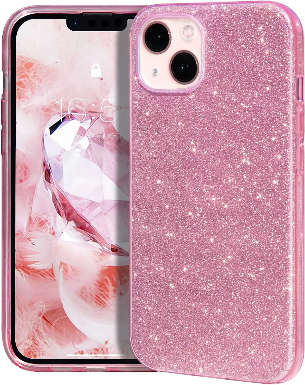 iPhone 14 Case Bling Sparkle Cute Girls Women Protective Cases Cover Purple