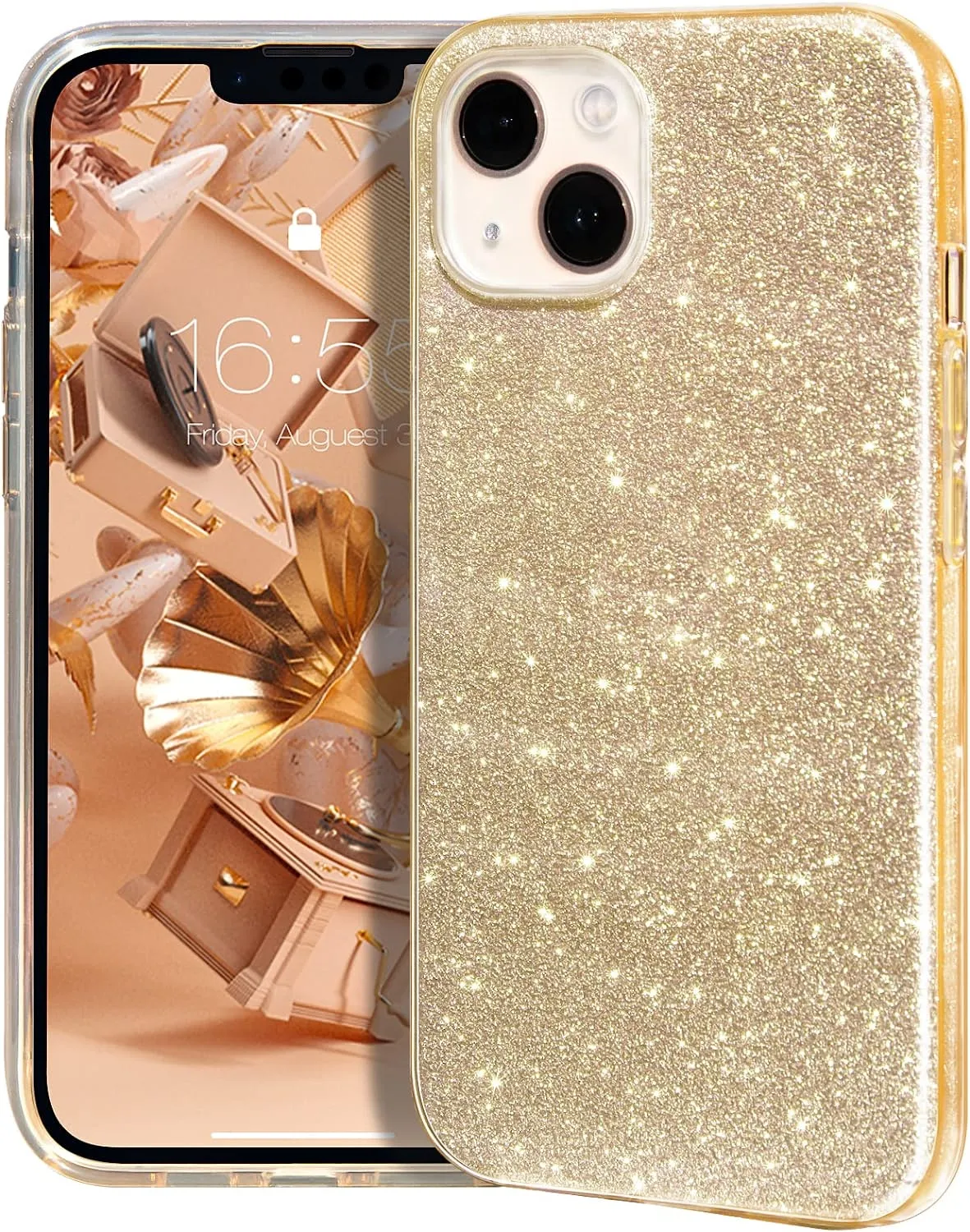 iPhone 14 Case Bling Sparkle Cute Girls Women Protective Cases Cover Purple