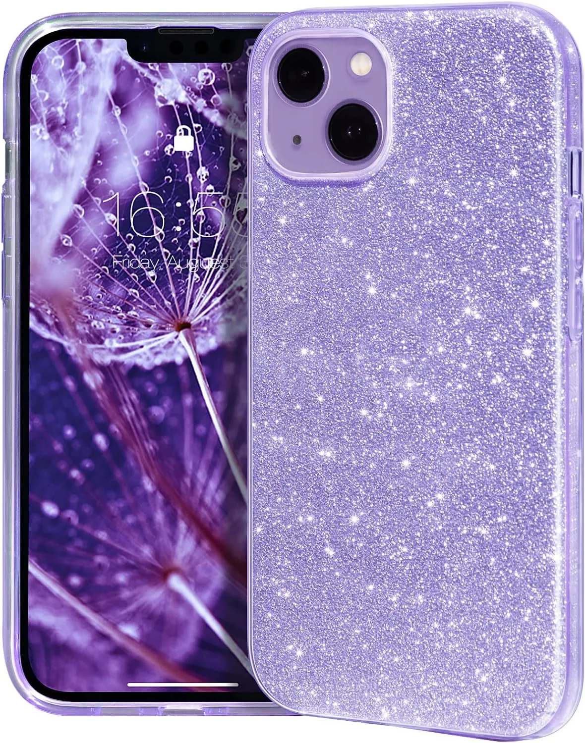 iPhone 14 Case Bling Sparkle Cute Girls Women Protective Cases Cover Purple