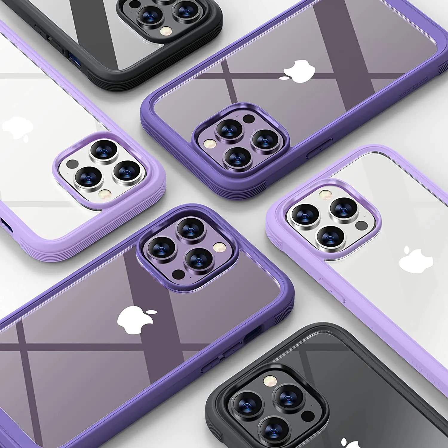 iPhone 14 Pro Case 6.1’’, Full Body Rugged Protective Case 2 Pack Camera Bumper Case Royal Purple