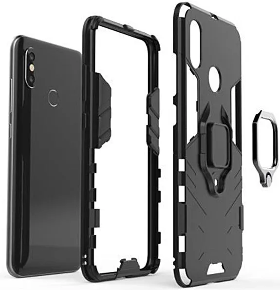 iPhone 8 Defender Armor Rugged Case with Ring Holder - Black