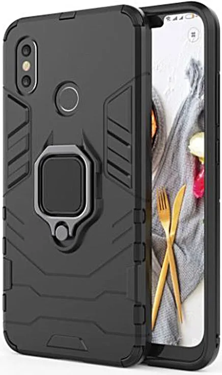 iPhone 8 Defender Armor Rugged Case with Ring Holder - Black