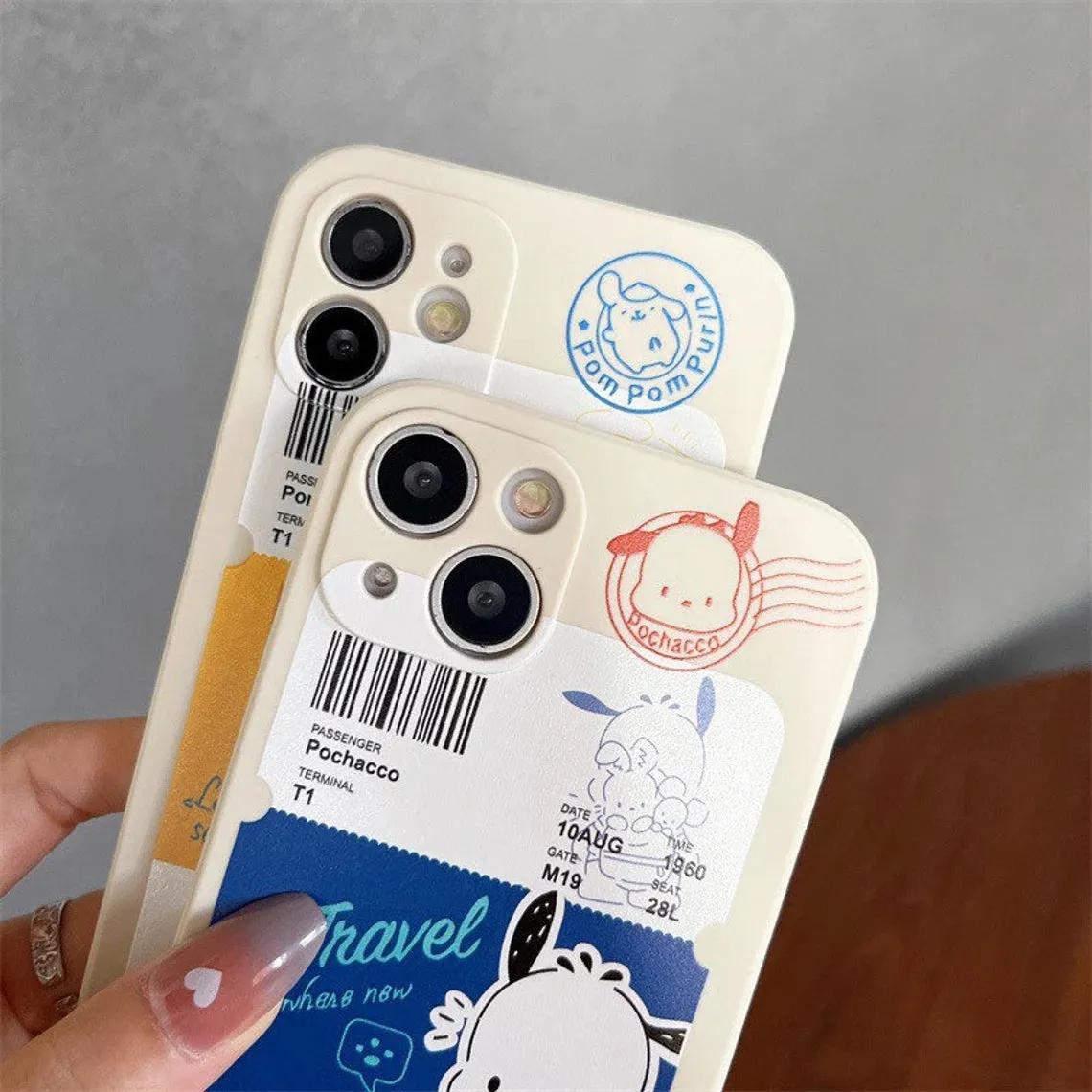 Japanese Cartoon Travel Ticket PN PC iPhone Case 6 7 8 XS XR X 11 12 13 14 15 Pro Promax 12mini 13 mini