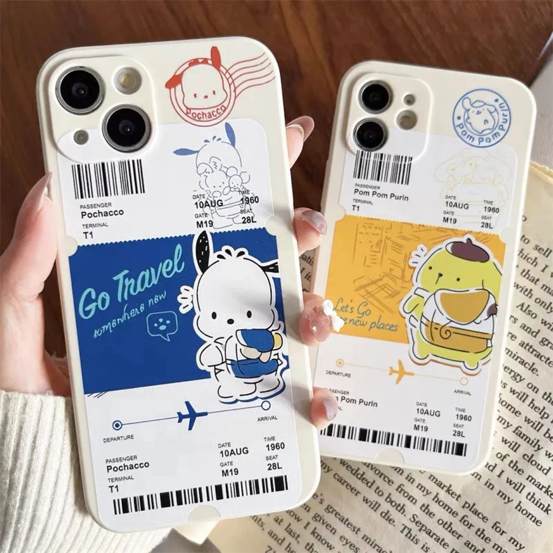 Japanese Cartoon Travel Ticket PN PC iPhone Case 6 7 8 XS XR X 11 12 13 14 15 Pro Promax 12mini 13 mini