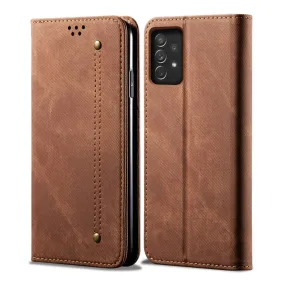 Jeans Samsung Galaxy A73 Flip case - Coffee