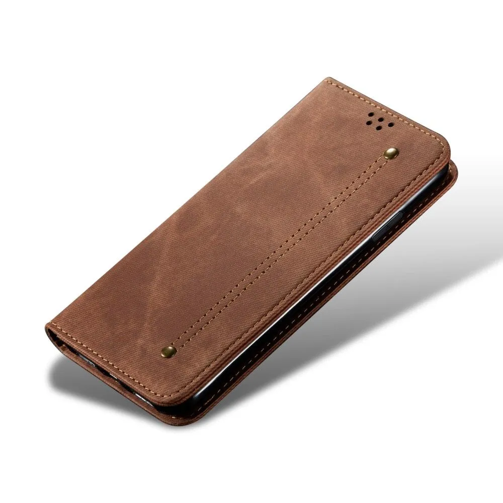 Jeans Samsung Galaxy A73 Flip case - Coffee