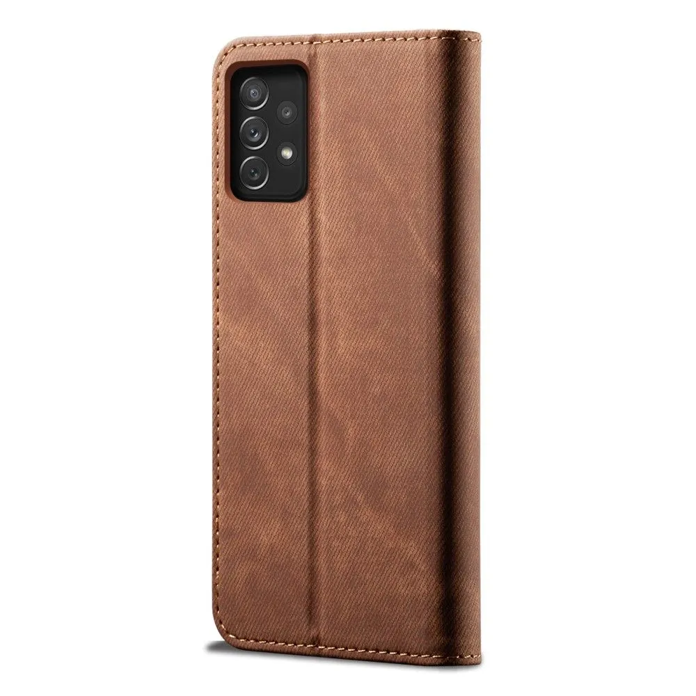 Jeans Samsung Galaxy A73 Flip case - Coffee