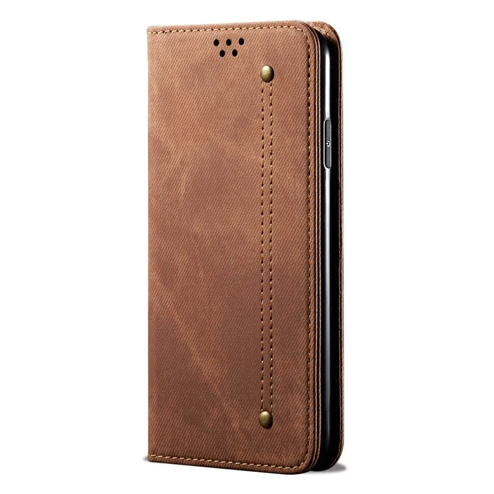 Jeans Samsung Galaxy A73 Flip case - Coffee