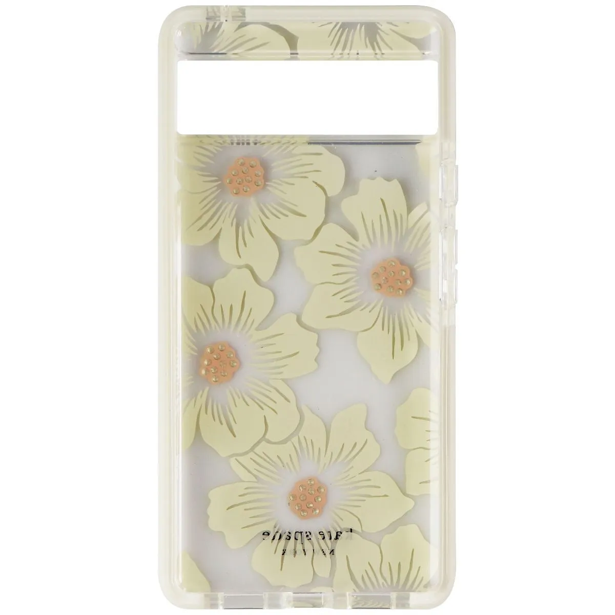 Kate Spade Defensive Hardshell Case for Pixel 6 - Hollyhock Floral Clear