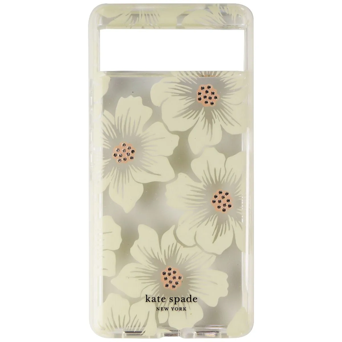 Kate Spade Defensive Hardshell Case for Pixel 6 - Hollyhock Floral Clear