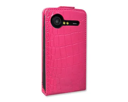 Krokodil Series HTC Incredible S Flip Leather Case S710e - Magenta