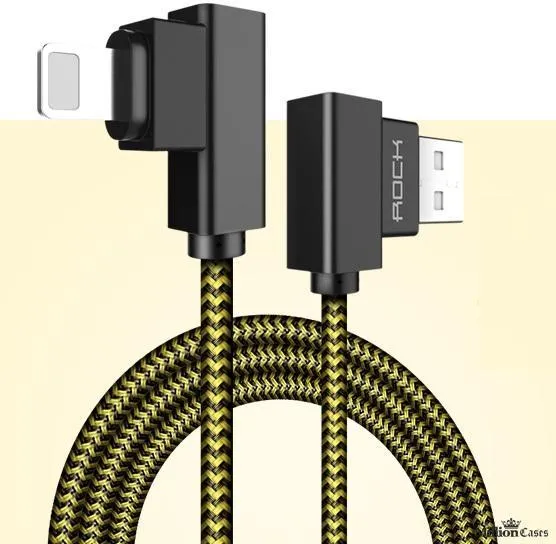 L Bend Nylon Braided USB Charging Cable