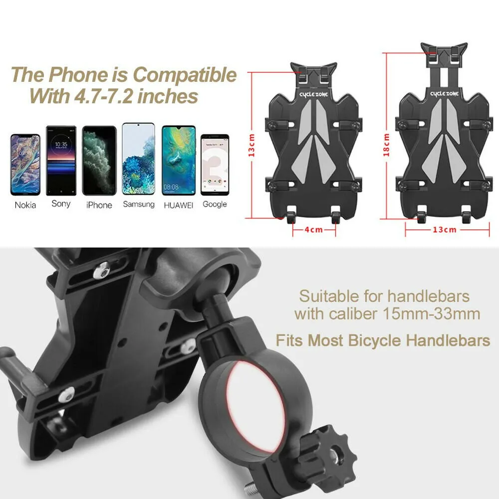 Large Size Phone Holder for Bicycle MTB Bike Phone Support Motorcycle Smartphone Mobile Handlebar Stand