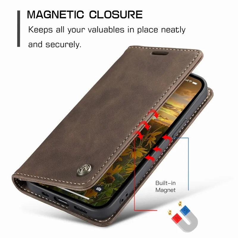 Leather Wallet Flip Phone Cases For iPhone