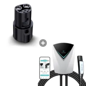 Lectron J1772 to Tesla EV Adapter (80A / 250V)   Level 2 NACS Tesla V-BOX Pro (48A / 240V / NEMA 14-50) WiFi App Version Bundle