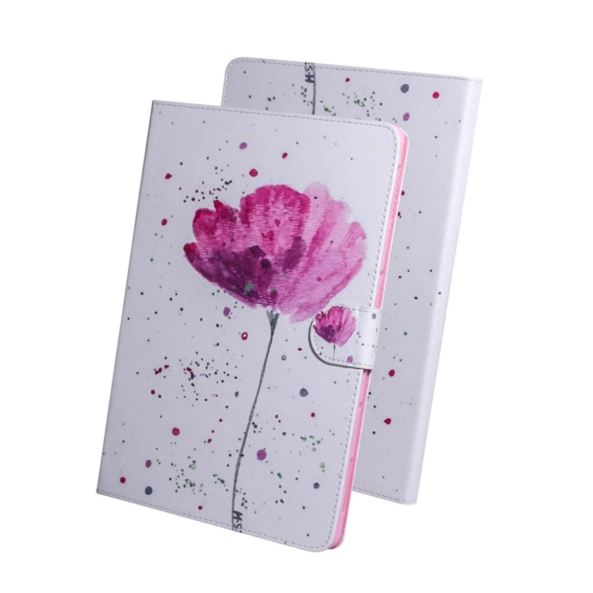 Lenovo Tab M10 FHD REL pattern leather case - Pink Flower