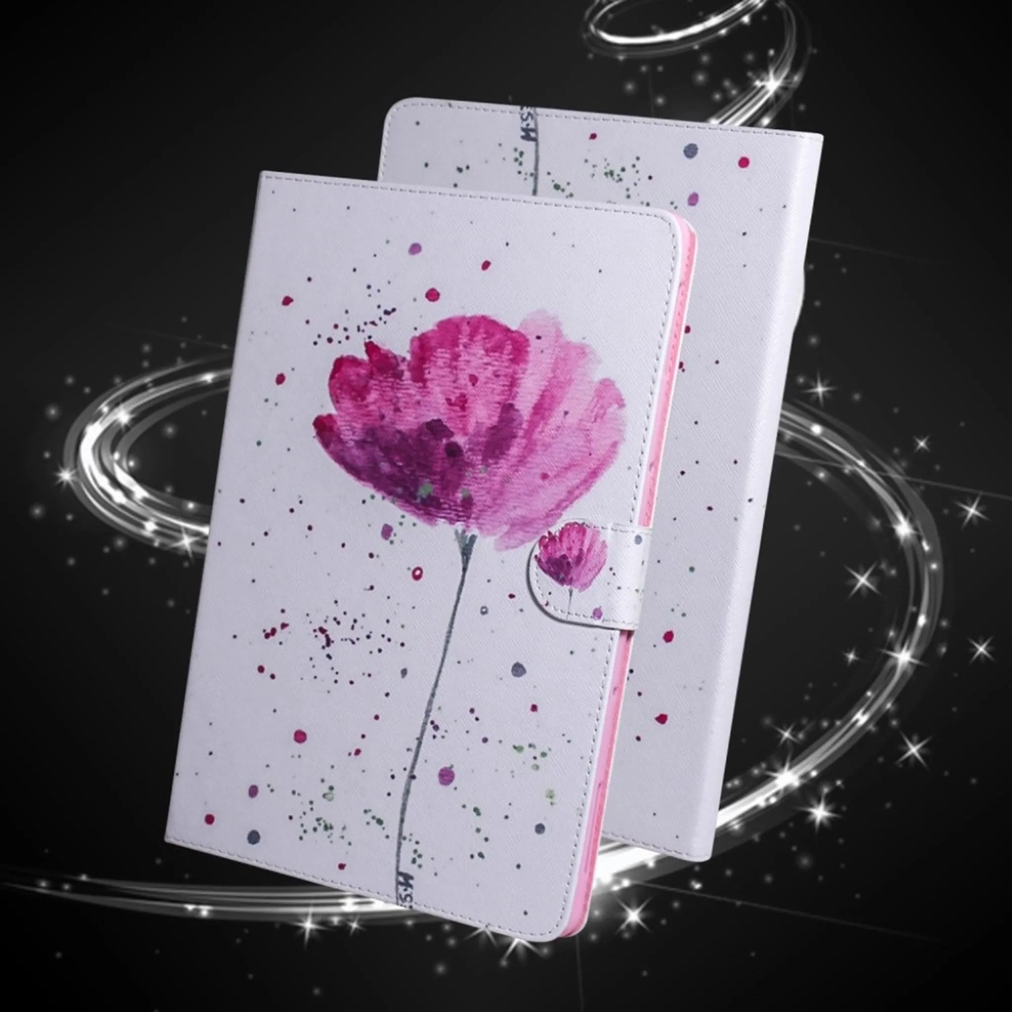 Lenovo Tab M10 FHD REL pattern leather case - Pink Flower