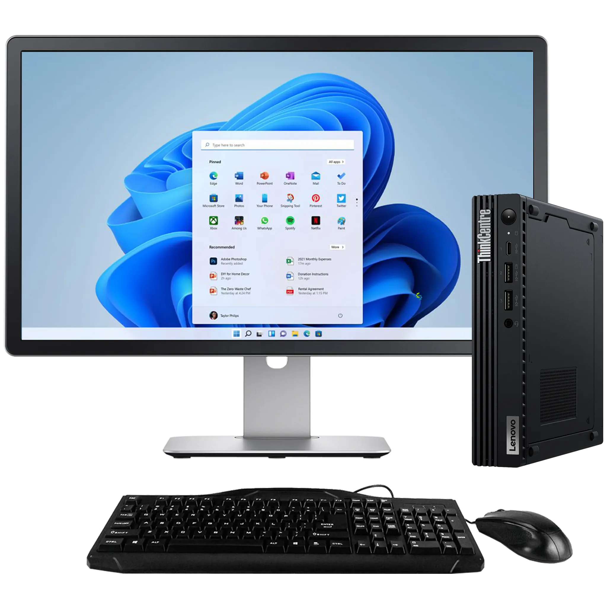 Lenovo ThinkCentre M80q Intel i5, 10th Gen Tiny PC with 20" Monitor