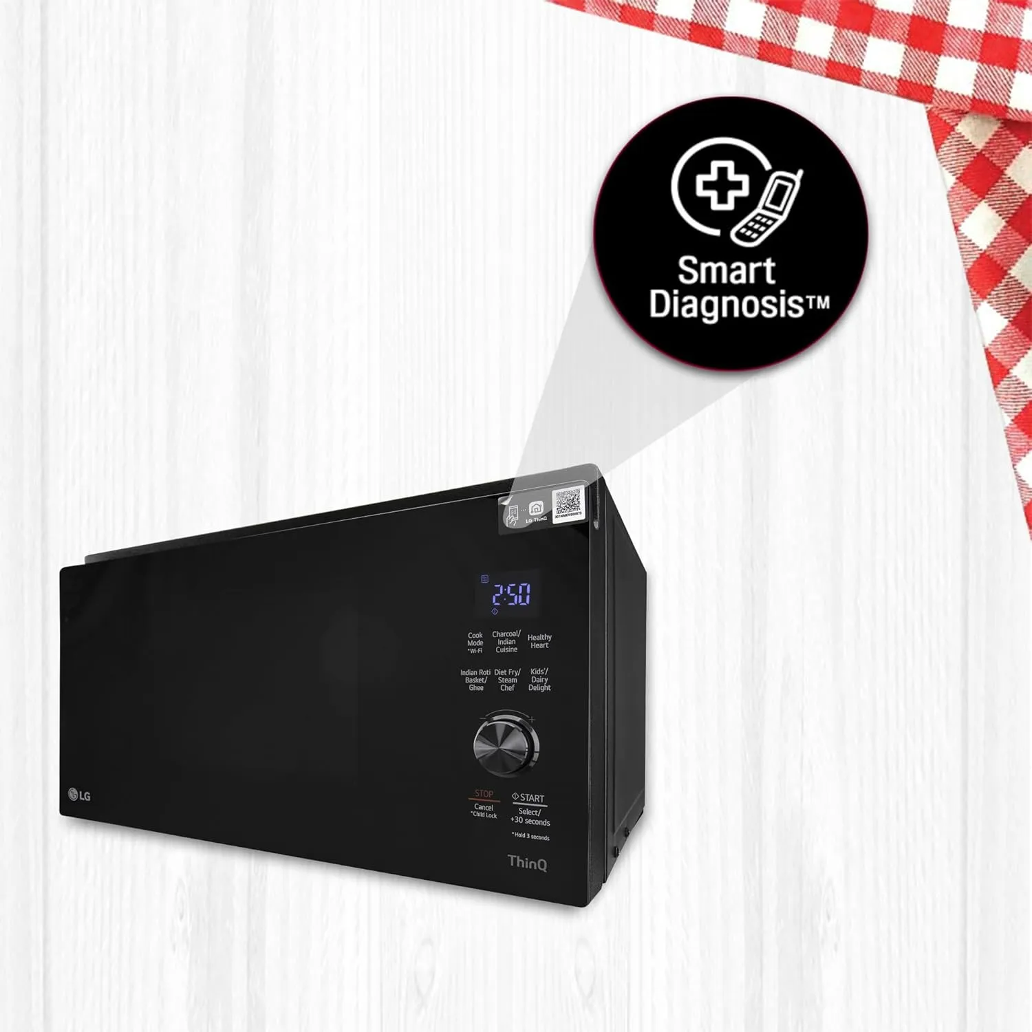 LG 32 L Wi-Fi Enabled Charcoal Convection Microwave Oven (MJEN326SFW, Black) - 2023 Model