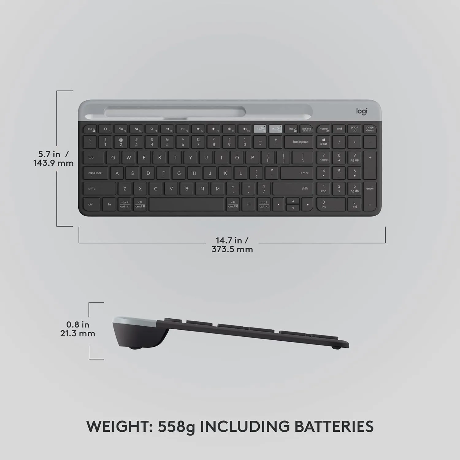 Logitech K580 慳位靜音多工藍牙鍵盤 (中文版) - Graphite 石墨灰色 920-009212 原裝行貨