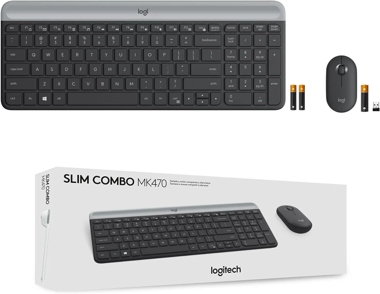 Logitech MK470 Slim 無線鍵盤與滑鼠組合 (中文版) - Black 黑色 920-009184 原裝行貨