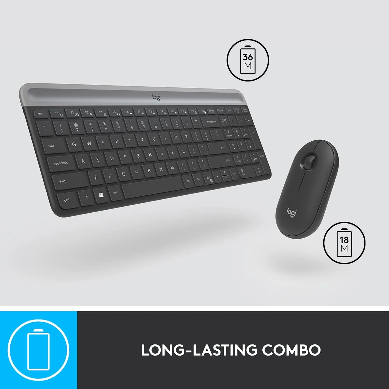 Logitech MK470 Slim 無線鍵盤與滑鼠組合 (中文版) - Black 黑色 920-009184 原裝行貨