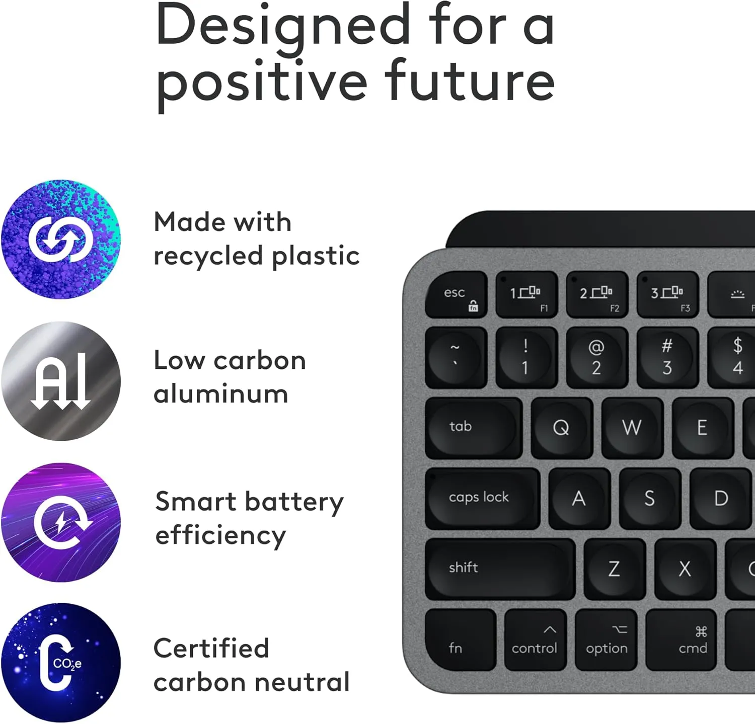 Logitech MX MECHANICAL Mini for Mac Wireless Keyboard 精簡炫光高效鍵盤 (English Version) - Space Gray 太空灰 920-010838 原裝行貨