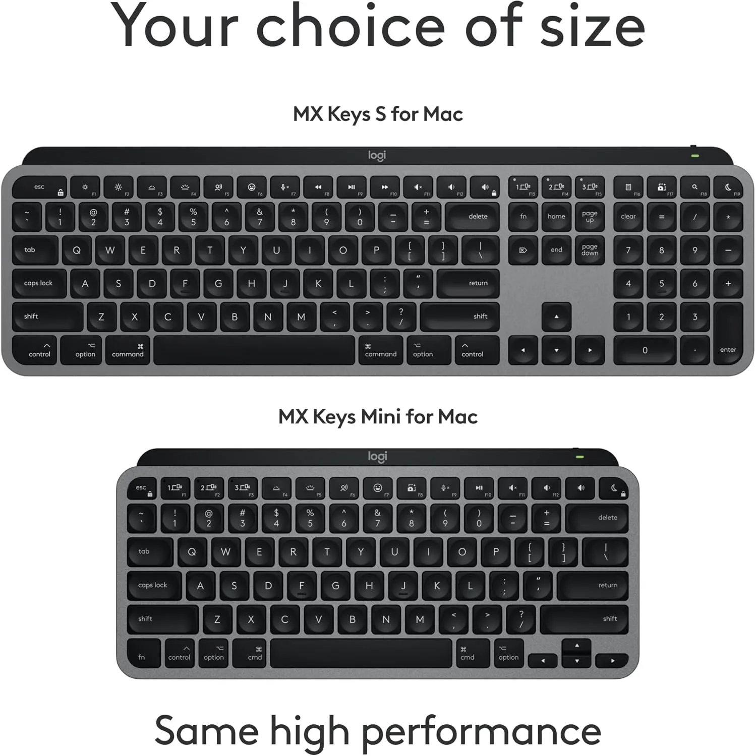 Logitech MX MECHANICAL Mini for Mac Wireless Keyboard 精簡炫光高效鍵盤 (English Version) - Space Gray 太空灰 920-010838 原裝行貨