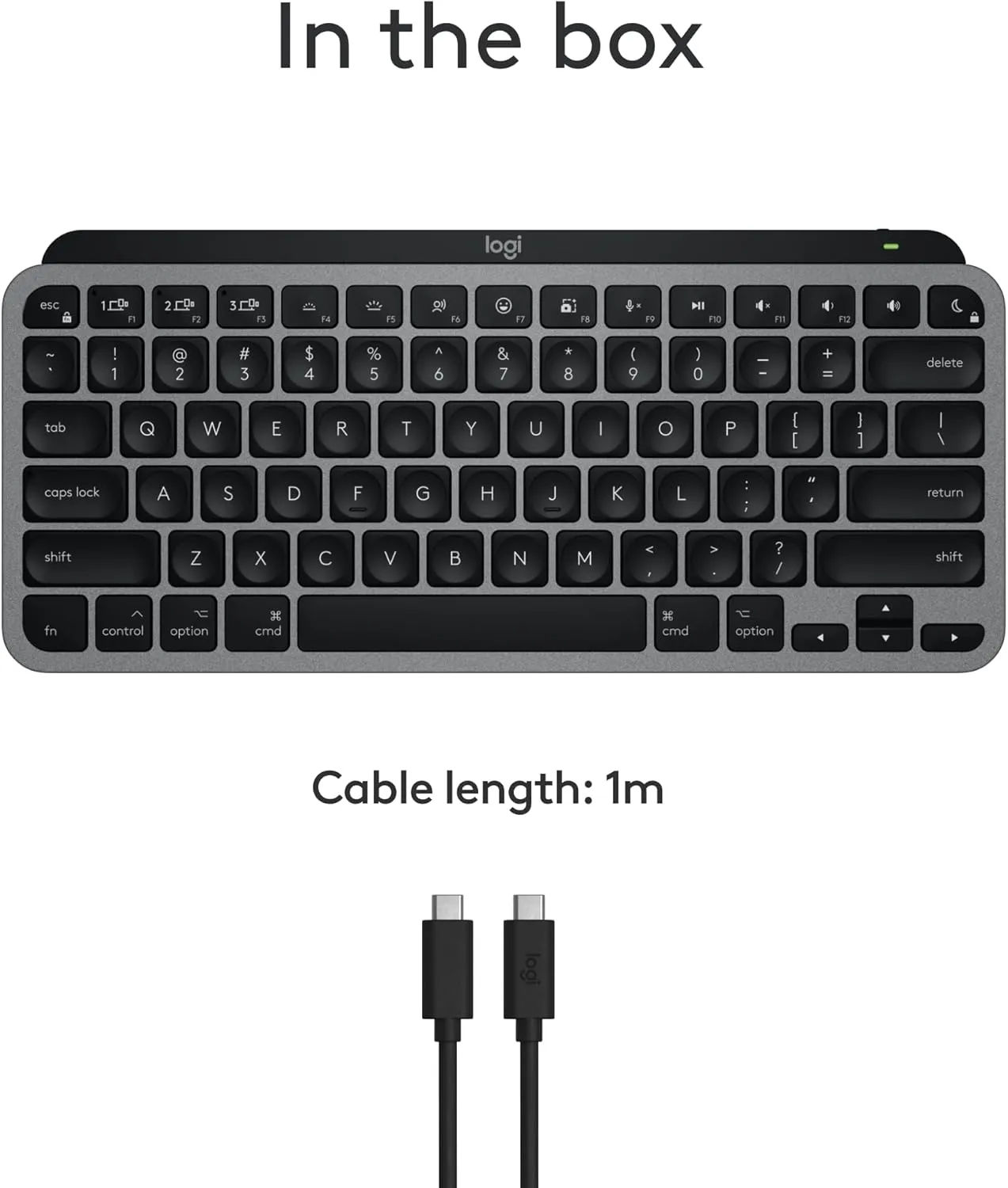 Logitech MX MECHANICAL Mini for Mac Wireless Keyboard 精簡炫光高效鍵盤 (English Version) - Space Gray 太空灰 920-010838 原裝行貨