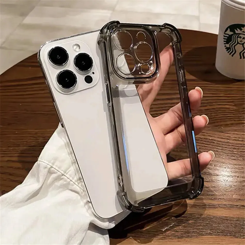 Luxury Shockproof Clear Phone Case for iPhone 15, 14, 13, 12, 11 Pro Max