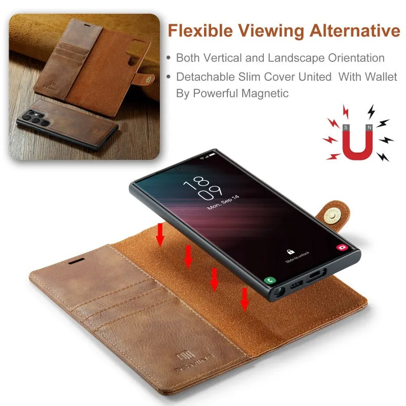 Magnetic Removable Leather Wallet Phone Case With Credit Card Slot For Samsung Galaxy S24 23