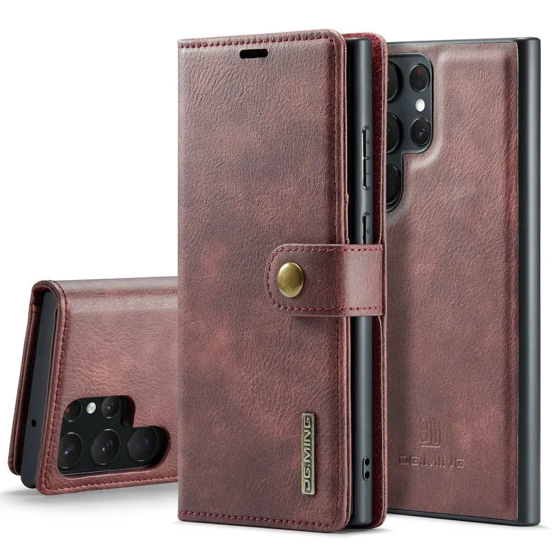 Magnetic Removable Leather Wallet Phone Case With Credit Card Slot For Samsung Galaxy S24 23