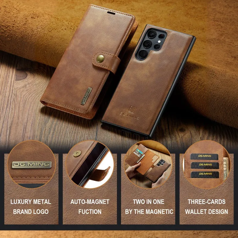 Magnetic Removable Leather Wallet Phone Case With Credit Card Slot For Samsung Galaxy S24 23