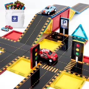 Magnetic Tiles Road Toppers with Cars for 3-5