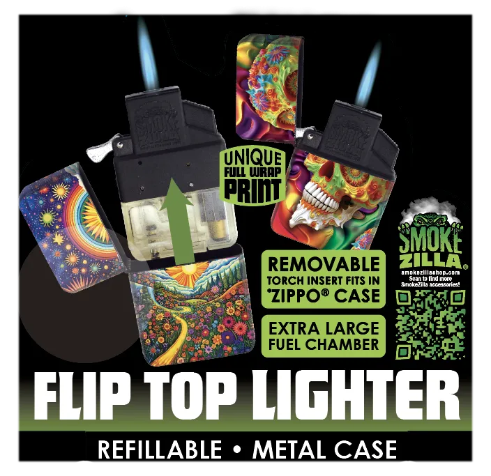 Metal Flip Top Lighter - 12 Pieces Per Retail Ready Display 25281