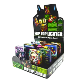 Metal Flip Top Lighter - 12 Pieces Per Retail Ready Display 25281