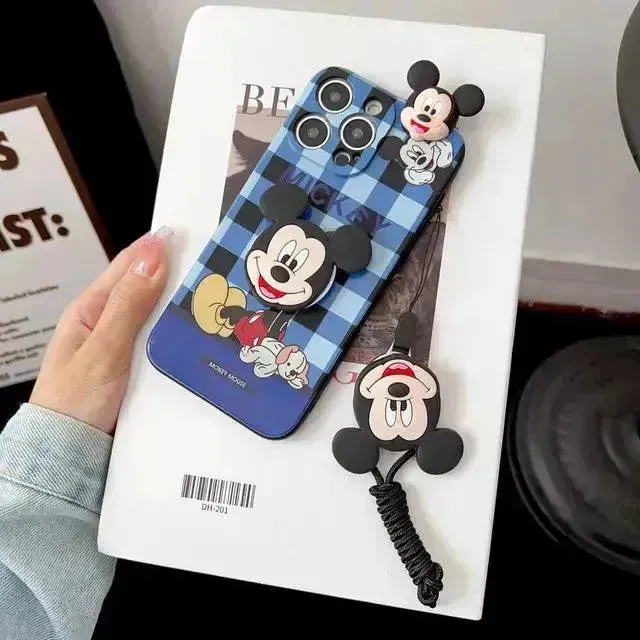 Mickey Minnie Trendy Phone Case with Strap (For iPhones)