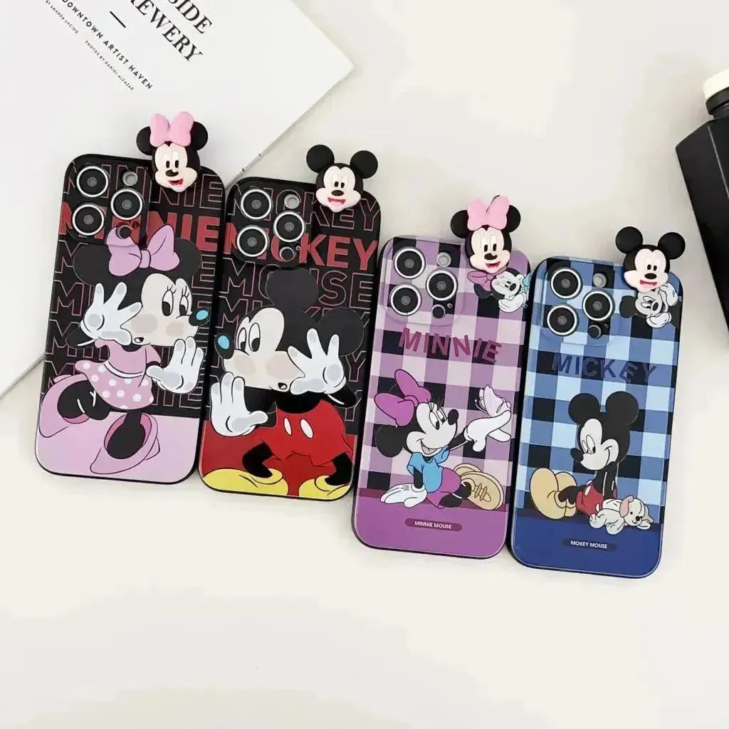 Mickey Minnie Trendy Phone Case with Strap (For iPhones)