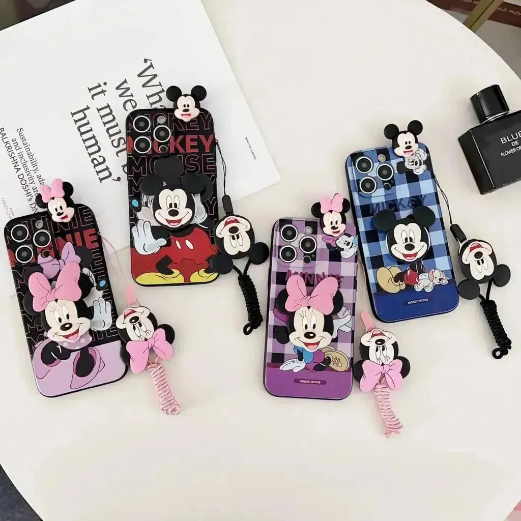 Mickey Minnie Trendy Phone Case with Strap (For iPhones)