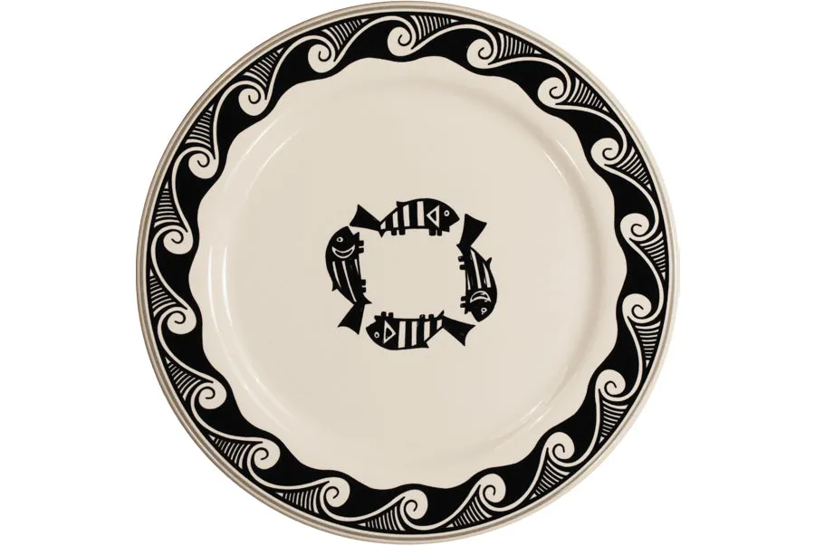 Mimbreño Charger Plate - "Four Fish" Design