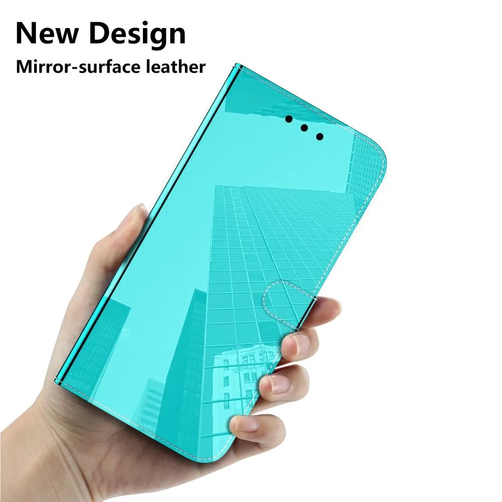 Mirror Motorola Moto E30 / E40 / E20 flip case - Cyan