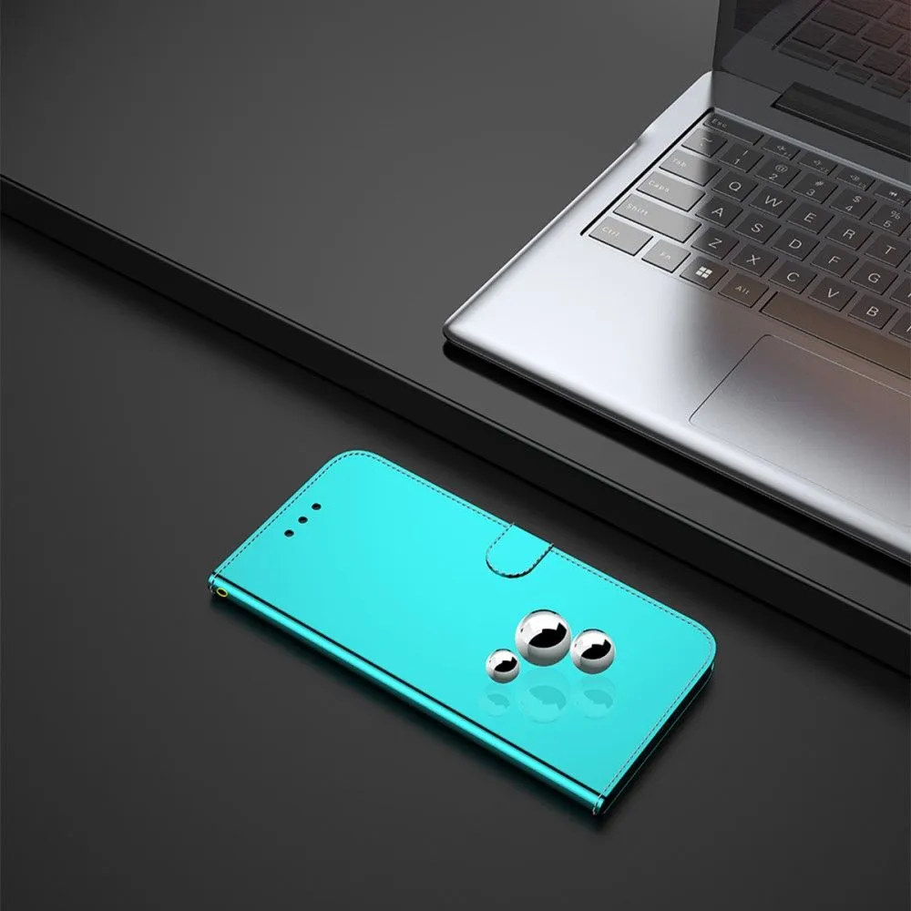 Mirror Motorola Moto E30 / E40 / E20 flip case - Cyan