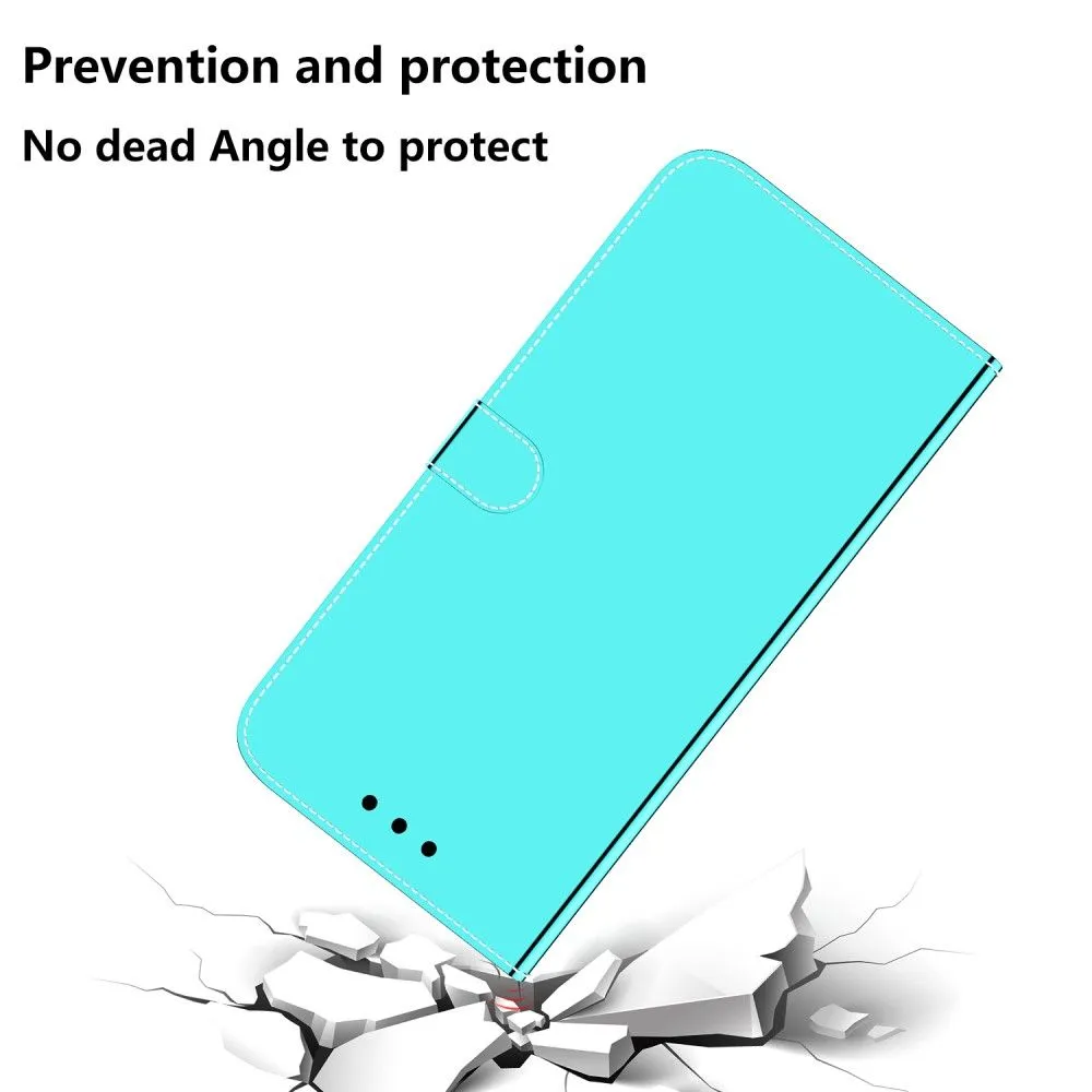 Mirror Motorola Moto E30 / E40 / E20 flip case - Cyan