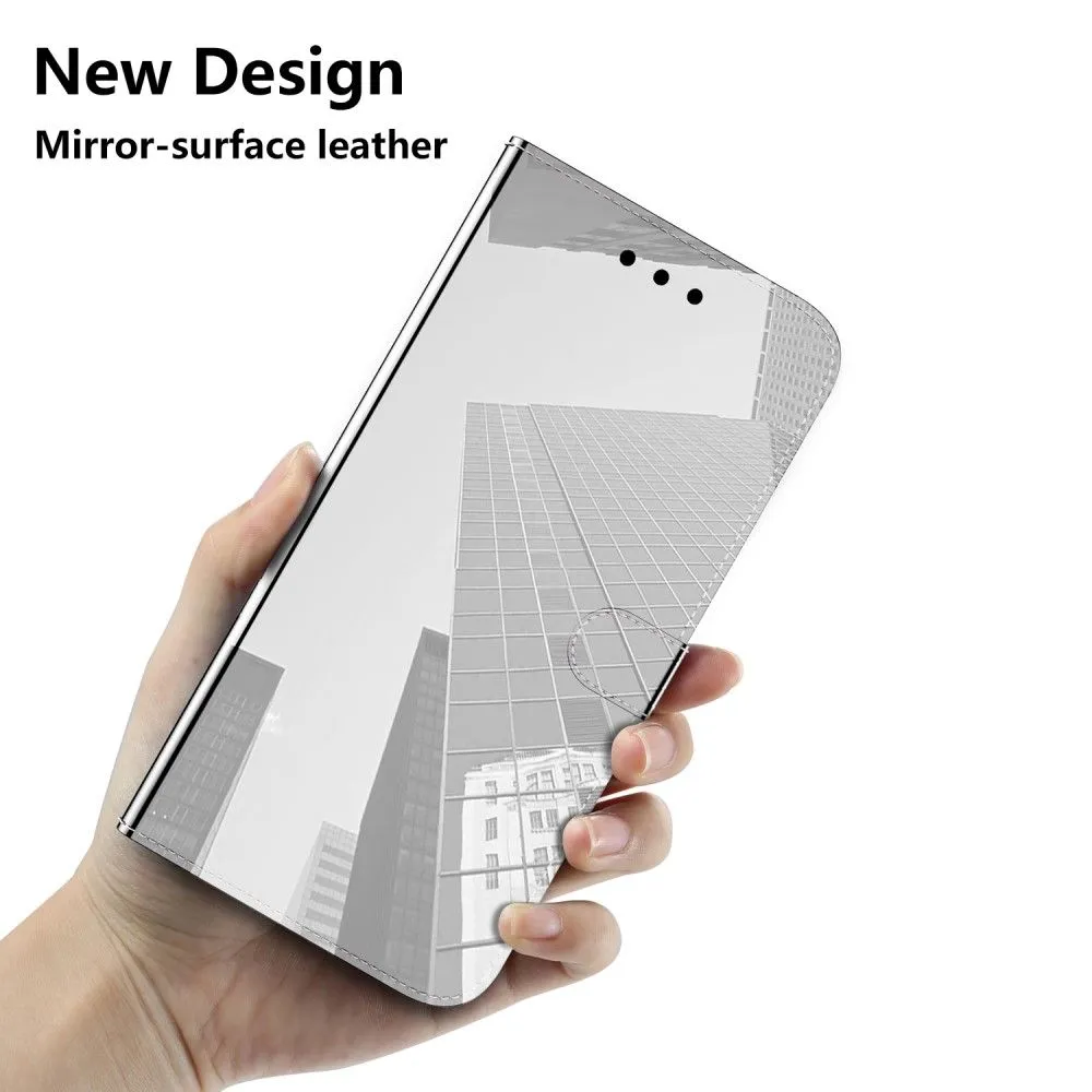 Mirror Motorola Motor G22 flip case - Silver